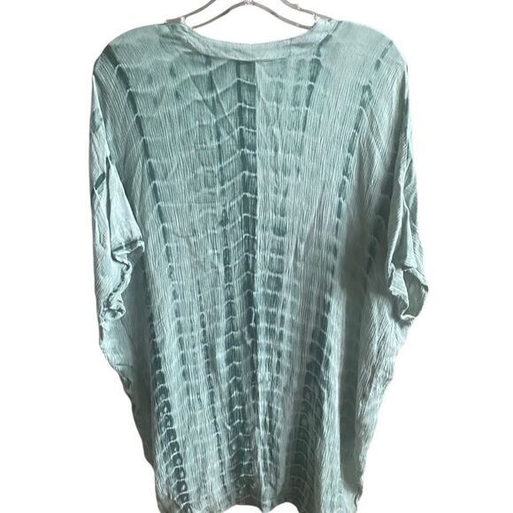 Umgee Green Boho Hippie Tie Dye Blouse. Size Large. - Picture 2 of 8